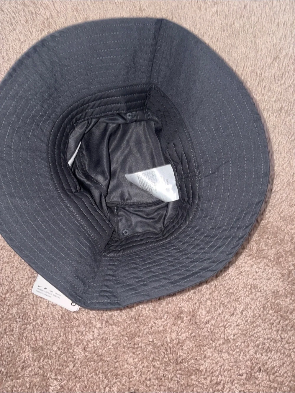 Nike Kids Black Bucket Hat with White Swoosh Logo UPF 40+ Anthracite 4/7